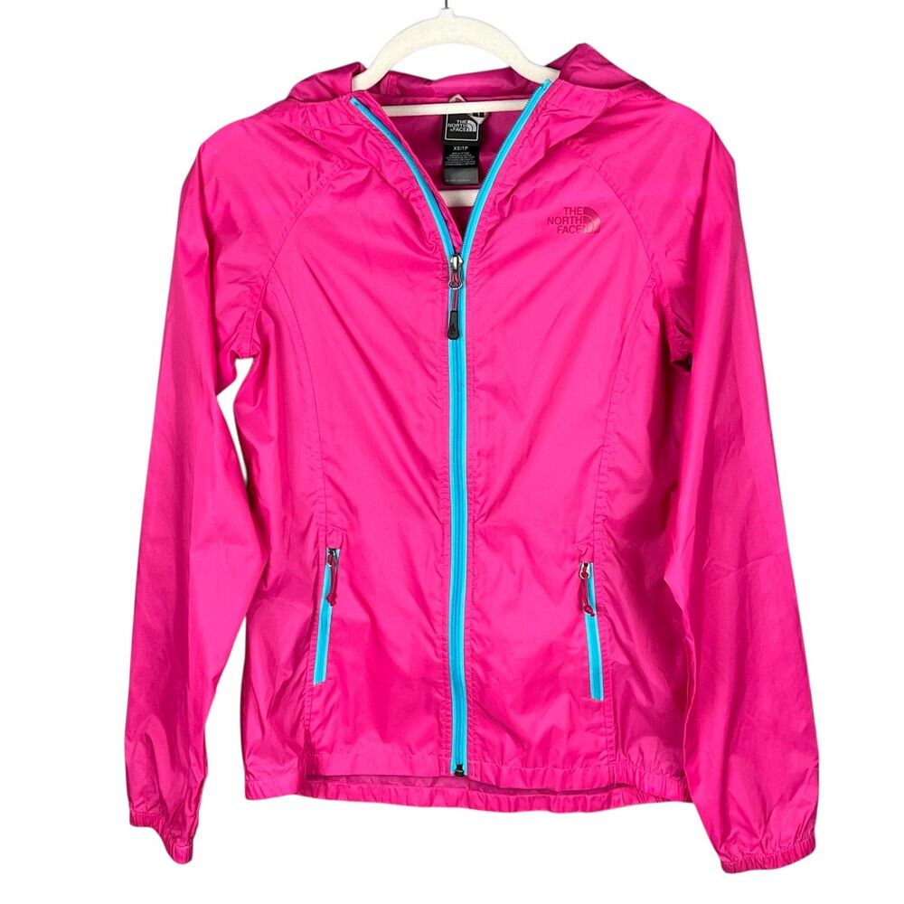 The North Face Hot Pink Hooded Windbreaker Running Rain Jacket Women’s XS